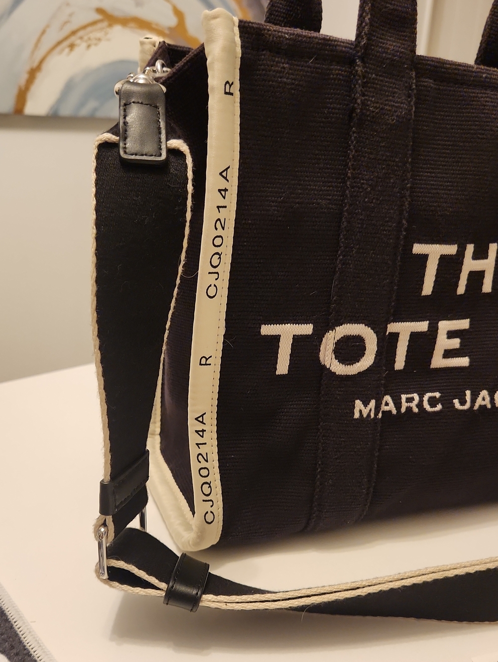 Marc Jacobs Black Canvas Tote with Cream Trim - The Tote Bag - Picture 2 of 13